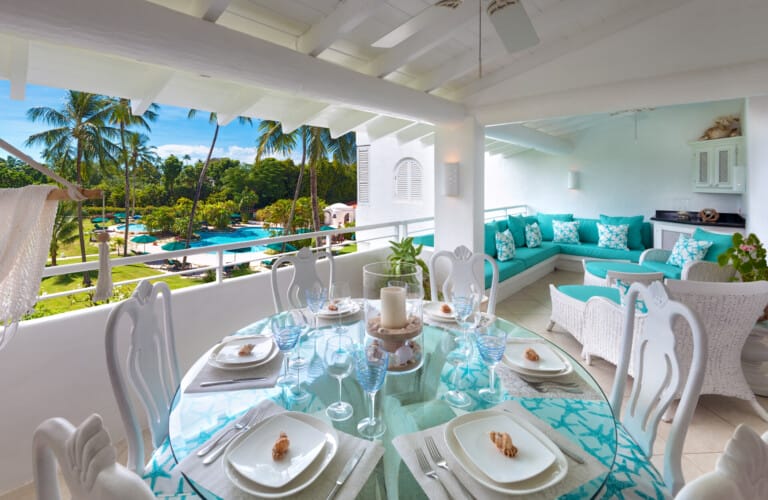 Exterior of spacious two-bedroom beachfront apartment